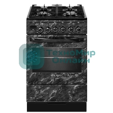 Плита комбинированная Gefest ПГЭ 5502-04 0053 черный, конфорок 4 шт, духовка 55 л, 50 см x 85 см x 58.5 см