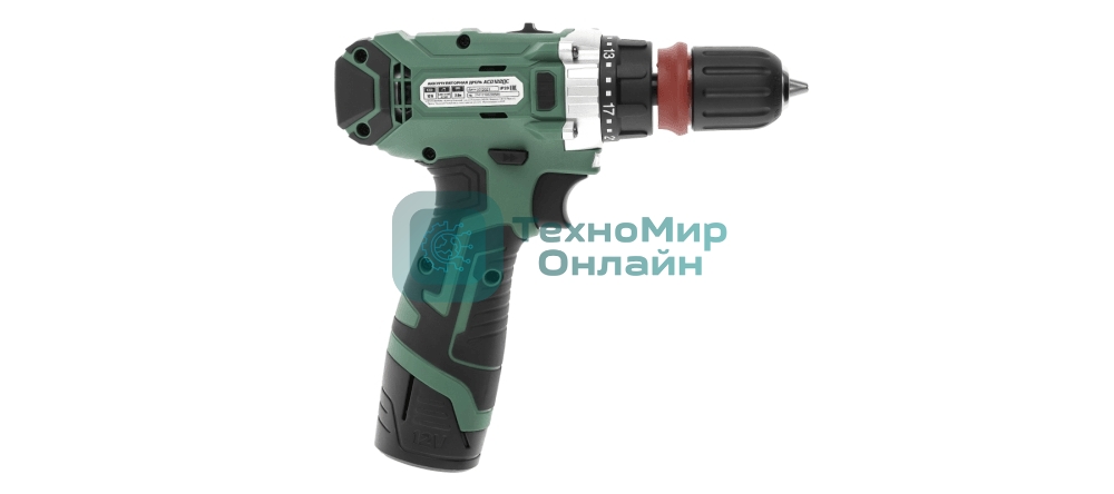 Дрель-шуруповерт Haммer ACD122QC, 12 В, 2 Ач, 28 Нм, щеточный