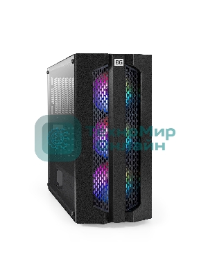 Компьютерный корпус Miditower ExeGate EVO-9205 (ATX, без БП, с окном, 1*USB+1*USB 3.0, аудио, 3 вент. 12см с RGb подсветкой)