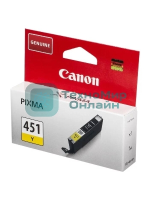 Картридж струйный CLI-451XLY (6475B001) для Canon PIXMA iP7240, MG5440, 6340, Желтый, 685стр.