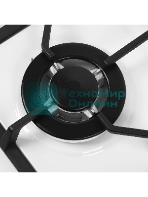 Газовая варочная панель Maunfeld EGHE.64.43CW/G, 4 конфорки, эмалированная сталь, белый