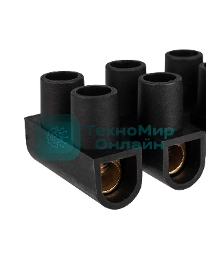 Клеммная колодка винтовая Rexant KВ-14 (6-14 мм²), ток 20 A, полипропилен черный, индивидуальная упаковка, 1 шт.