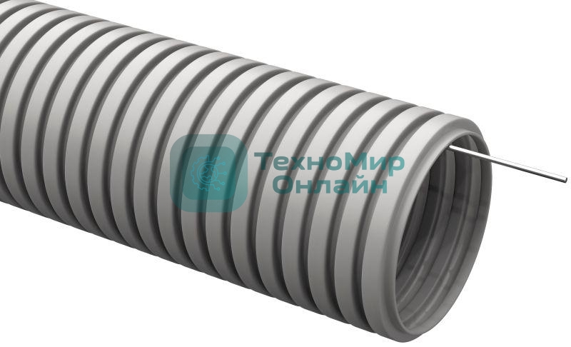 Труба гофрированная ПВХ d63 мм с зондом сер. (уп.15 м) IEK CTG20-63-K41-015I