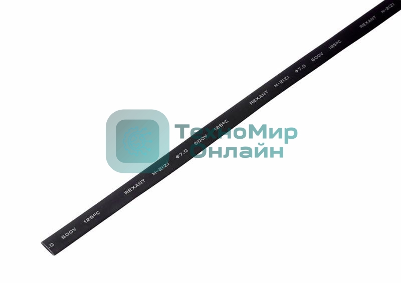 Трубка термоусадочная Rexant 7.0/3.5 1м черный