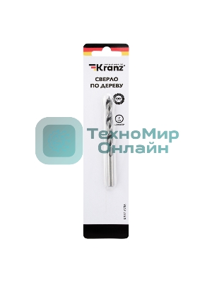 Сверло по дереву Kranz 7х105 мм, цилиндрический хвостовик