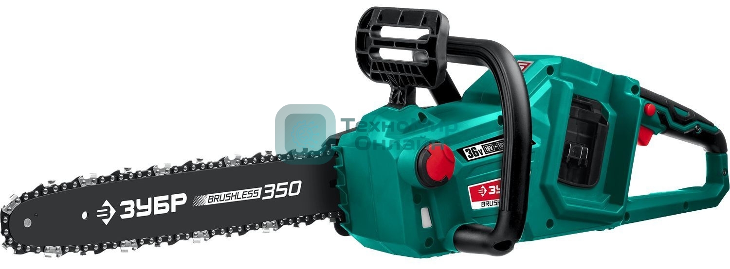 Пила цепная, ЗУБР 36В бесщеточная без АКБ . ПЦЛ-3635