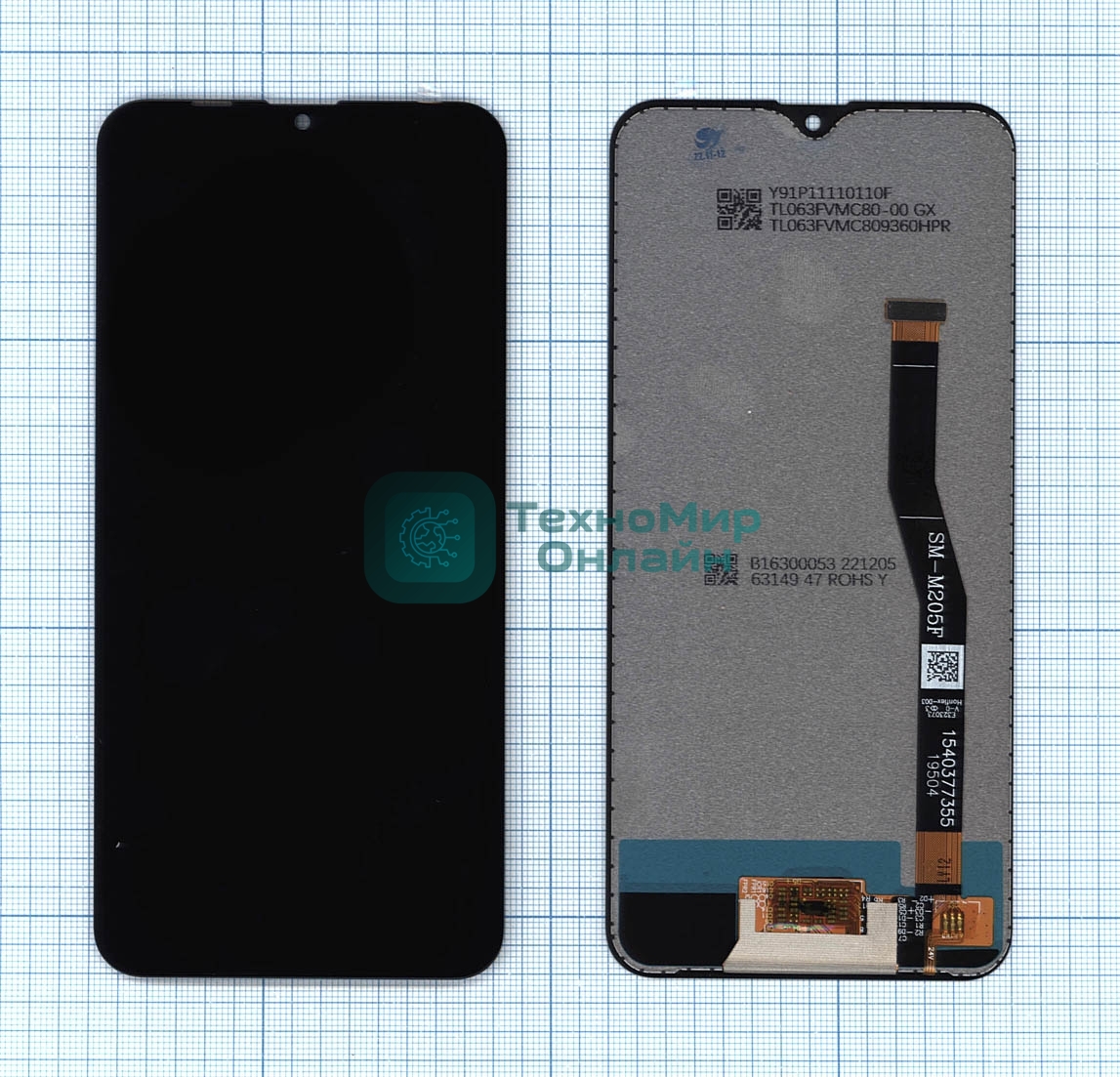 Дисплей для Samsung Galaxy M20 SM-M205 в сборе с тачскрином (TFT) черный
