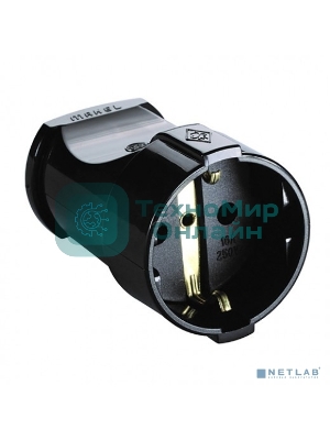 Розетка кабельная c заземлением Makel черная