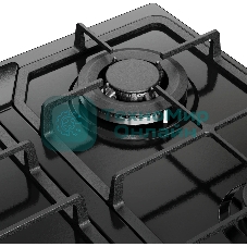 Газовая варочная панель MONSHER, газ, High-Tech, 58 см, автоматический электроподжиг, газ-контроль, форсунки под сжиженый газ, SABAF конфорки, чугунные решетки, черный