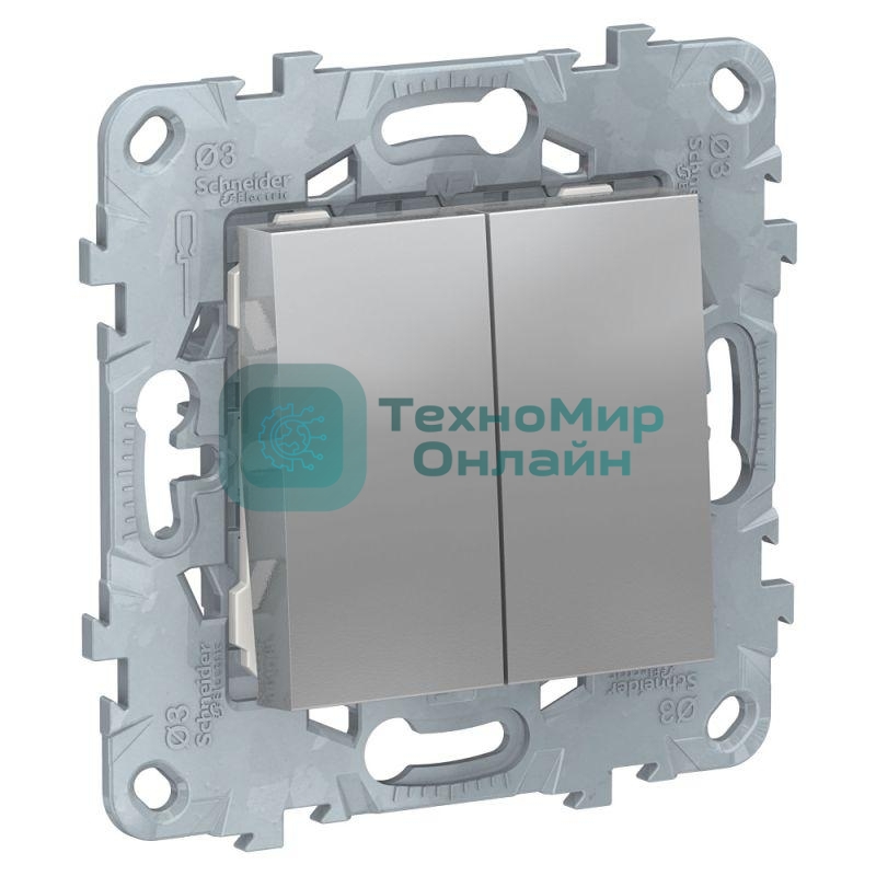 Выключатель 2-кл. UNICA NEW (сх.5) алюм. SchE NU521130