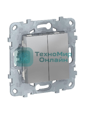 Выключатель 2-кл. UNICA NEW (сх.5) алюм. SchE NU521130