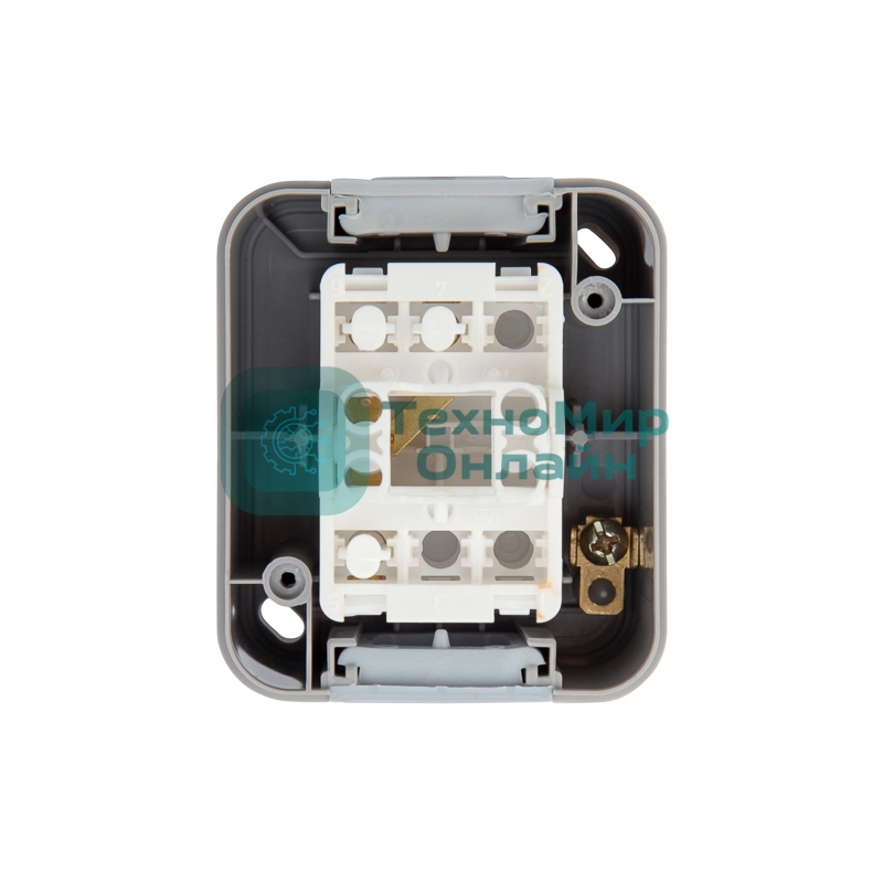 Переключатель проходной Mini OG IP54, о/у, серый Kranz