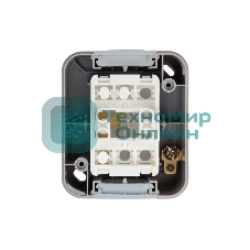 Переключатель проходной Mini OG IP54, о/у, серый Kranz