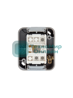 Переключатель проходной Mini OG IP54, о/у, серый Kranz