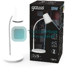 Светильник настольный Gauss Qplus модель GTL603 8W 600lm 4000K 170-265V белый диммируемый LED 1/8