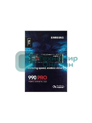 Накопитель SSD Samsung 990 PRO, 1000Gb, PCIe 4.0 x4, M.2 2280, NVMe, R/W 7450/6900, с радиатором