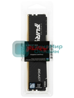 Оперативная память Kingston Fury Beast, DDR4, 8GB (1x8GB), 3600MHz, CL17, DIMM, с радиатором, черны