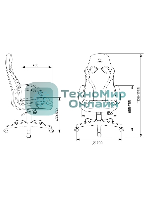 Кресло игровое Бюрократ ZOMBIE RUNNER черный/синий искусст.кожа/ткань