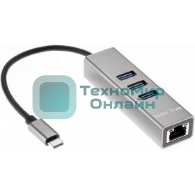 Переходник Telecom USB 3.1 Type-C -->RJ-45 1000Mbps +3 USB3.0, Aluminum Shell, 0.2м Telecom TA311C