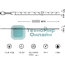 Лента светодиодная LED Gauss 5050 -SMD 14.4W 12V DC RGb IP66 (блистер 5м)