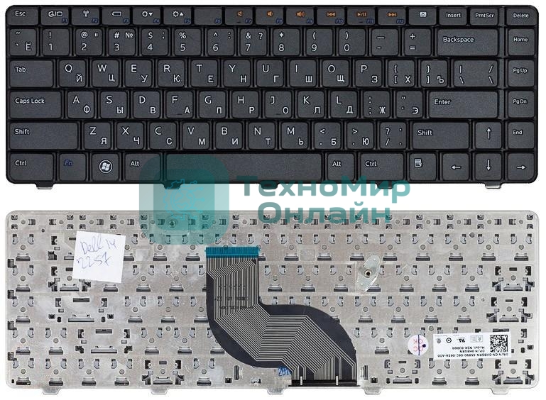 Клавиатура для ноутбука Dell Inspiron 14V 14R N4010 N4030 N5030 M5030 черная