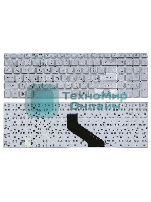 Клавиатура для ноутбука Gateway NV55S NV57H NV75S NV77H TS45 серебристая