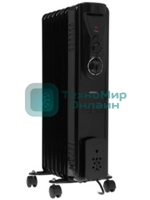 Обогреватель масляный Centek CT-6200 (7 секций) черный, 700/1000/1500Вт, 3 режима, механический термостат
