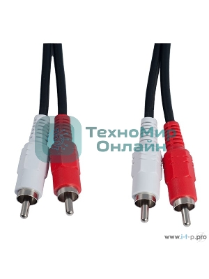 Кабель PERFEO 2xRCA вилка - 2xRCA вилка, длина 1 м