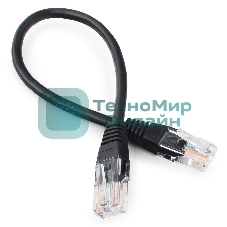 Патч-корд UTP Cablexpert cat.5e 0.25м, литой, многожильный, черный