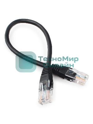 Патч-корд UTP Cablexpert cat.5e 0.25м, литой, многожильный, черный