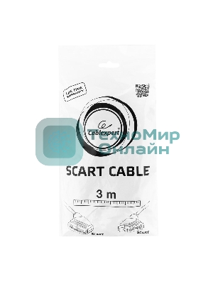 Кабель аудио/видео Gembird CCV-518, SCART/SCART, 21pin, 3м