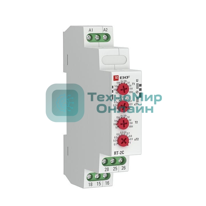 Реле времени RT-2C (2 регулир. порога вр. 2 исп. конт.) EKF rt-2c