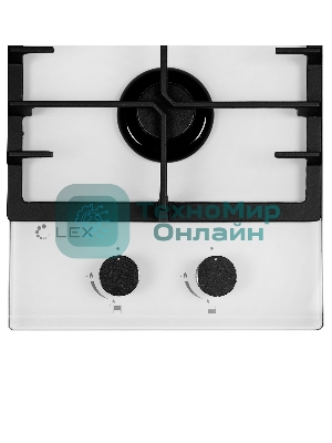 Газовая варочная панель LEX GVG 321 белый4000Вт 2 комфорки белый