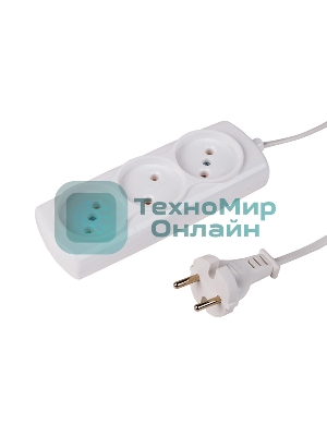 Удлинитель PROconnect STANDARD 3 гнезда, 3 м, 2х0.75 мм², б/з, белый