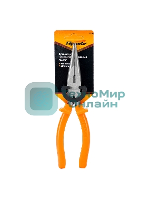 Длинногубцы Sparta Classic, 200 мм, прямые шлифованные, пластмассовые рукоятки