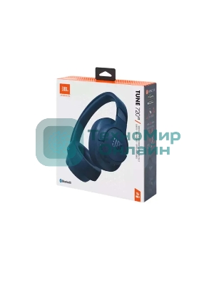 Беспроводные/проводные наушники JBL Tune 720BT синий, полноразмерные, Bluetooth + проводной, до 76 ч.