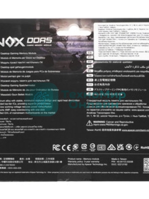 Оперативная память Apacer Nox, DDR5, 16Gb (1x16 GB), 6000 MHz, CL40, DIMM, радиатор, черный