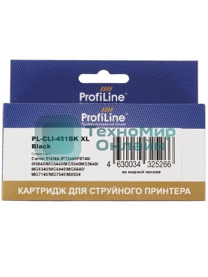 Картридж струйный ProfiLine PL-CLI-451BK для Canon PIXMA iP7240/MG5440/MG5540/MG6340/MG6440/MG7140/MX924 Black водн