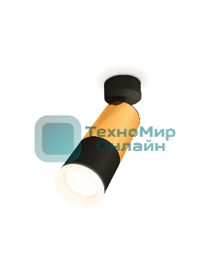 Комплект поворотного светильника Ambrella light XM6302012 SBK/PYG/FR черный песок/золото желтое полированное/белый матовый MR16 GU5.3