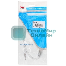 Кабель-удлинитель аудио Buro Jack/Plug 3.5мм (f) 1м. прозрачный