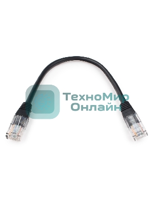 Патч-корд UTP Cablexpert cat.5e 0.25м, литой, многожильный, черный