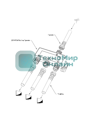Делитель ТВ Rexant х 3 под F разъем 5-1000 МГц