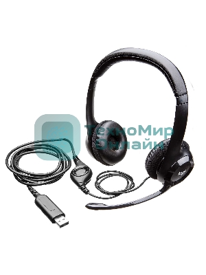 Гарнитура Logitech H390 чёрный, проводная, USB