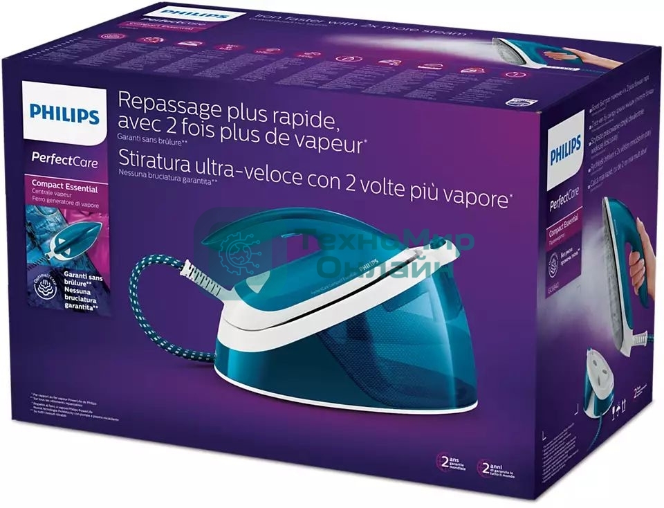 Парогенератор Philips GC6840/20 2400Вт бирюзовый/белый