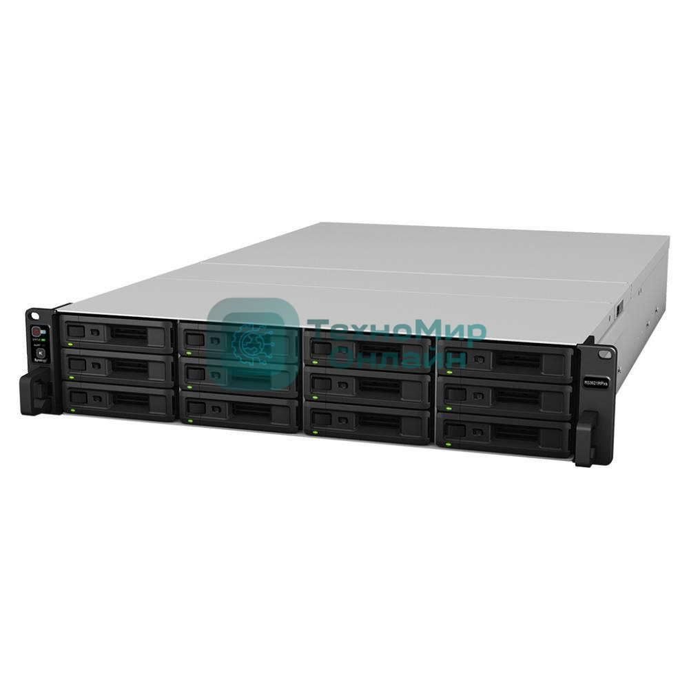 Сетевое хранилище Synology (Rack2U) 6C2,2Ghz/8Gb(64)/RAID0,1,10,5,6/up to12HP HDDs SATA(3,5'or2,5')up to 36 with 2xRX1217(RP)/2xUSB/4xGE/2xPCIe/iSCSI/2xIPcam(up to 75)/2xRPS/no rail/5YW repl RS3617RPxs