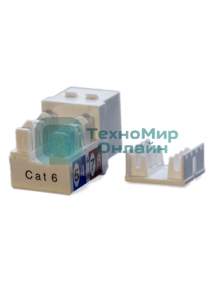 Вставка Keystone Jack Hyperline KJ9-8P8C-C6-90-WH RJ-45(8P8C), категория 6, белая