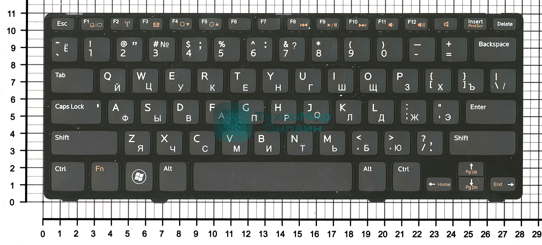 Клавиатура для ноутбука Dell Inspiron 14Z 5423 13Z 5323 черная