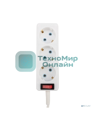 Удлинитель PROconnect 3 гнезда, 1.5 м, 3х0.75 мм², с/з, с кнопкой, белый