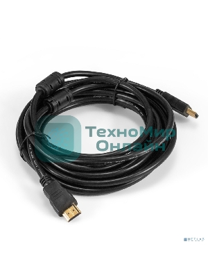 Кабель HDMI ExeGate EX-CC-HDMI-5.0F (19M/19M, 5м, v1.4b, ферритовые кольца, позолоченные контакты)