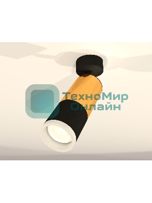 Комплект поворотного светильника Ambrella light XM6302012 SBK/PYG/FR черный песок/золото желтое полированное/белый матовый MR16 GU5.3